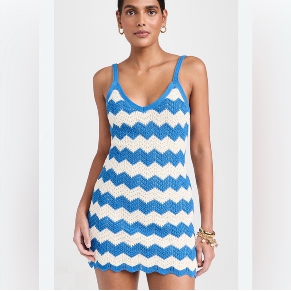 Z Supply Allure Stripe Chevron Crochet Mini Dress